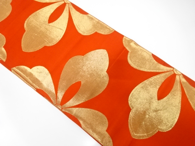 アンティーク　花模様織り出し袋帯（材料）